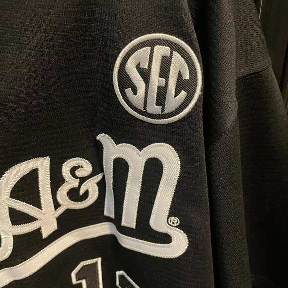 Texas A&M Adidias Authentic Black Out Jersey Mens M - Picture 2 of 5